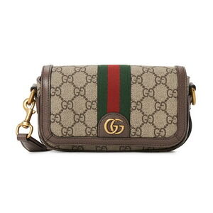 Gucci Ophidia shoulder bag beige ebony GG Supreme canvas brown leather